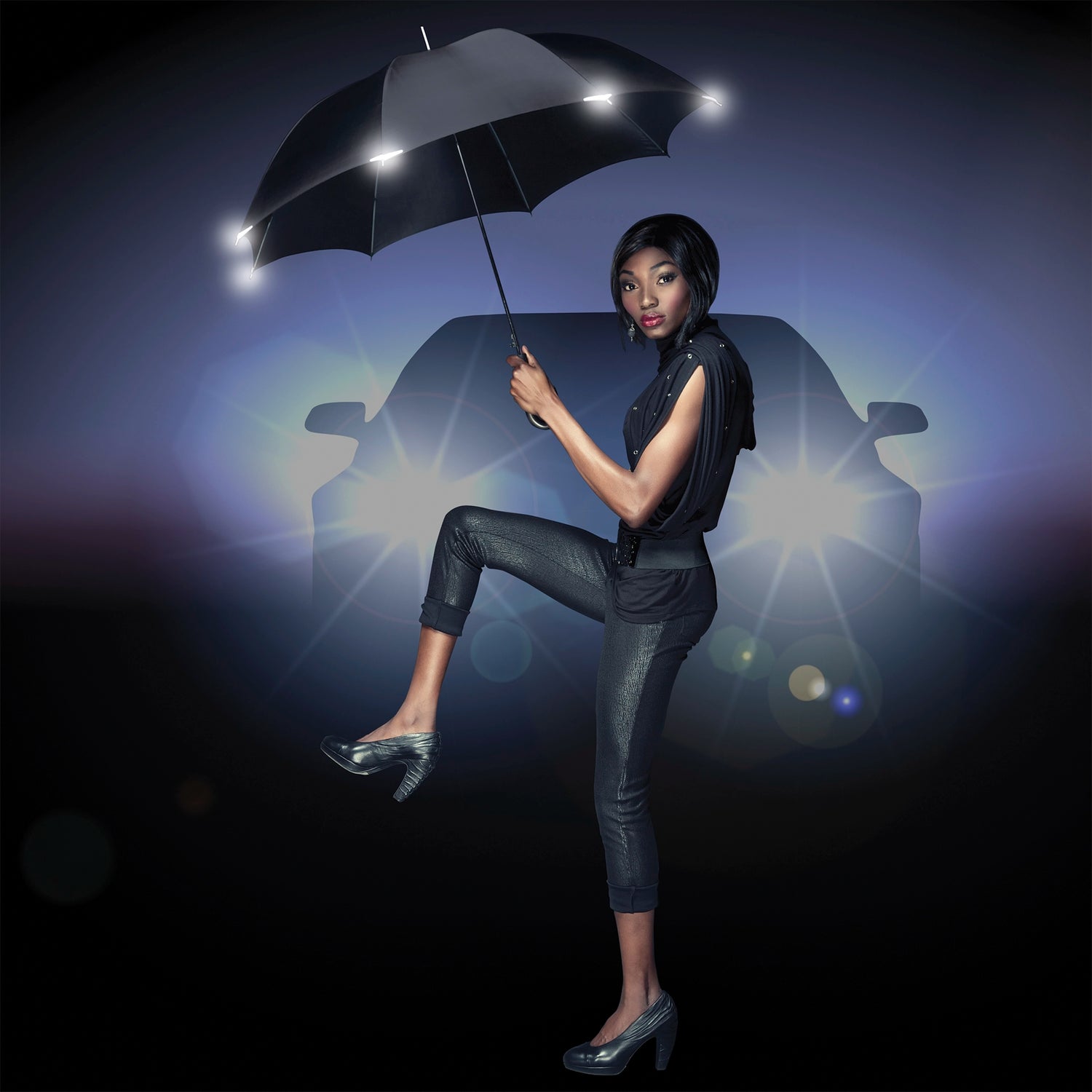 SHED RAIN CREATED LED WALKSAFE UMBRELLAS