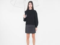 Auto Open 52" Arc Bubble Umbrella with Clear Crook Handle