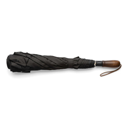 WindPro® Vented Auto Open 58" Arc Jumbo Compact Umbrella with Ergonomic Wood Grip and Shoulder Strap
