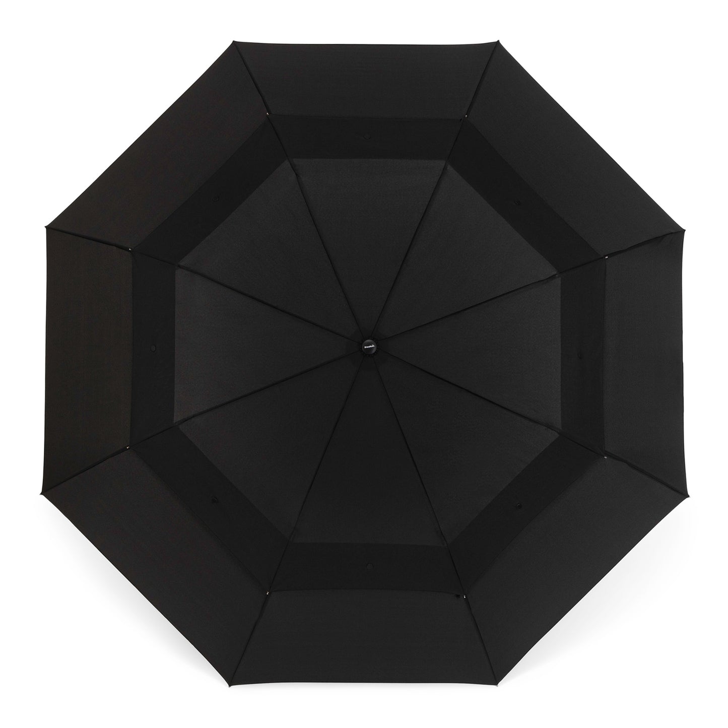 WindPro® Vented Auto Open 58" Arc Jumbo Compact Umbrella with Ergonomic Wood Grip and Shoulder Strap